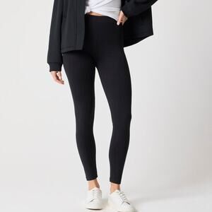 J.Crew Full Length Everyday Leggings WMNS 2XS Black Low-Rise Slim Wide Waistband